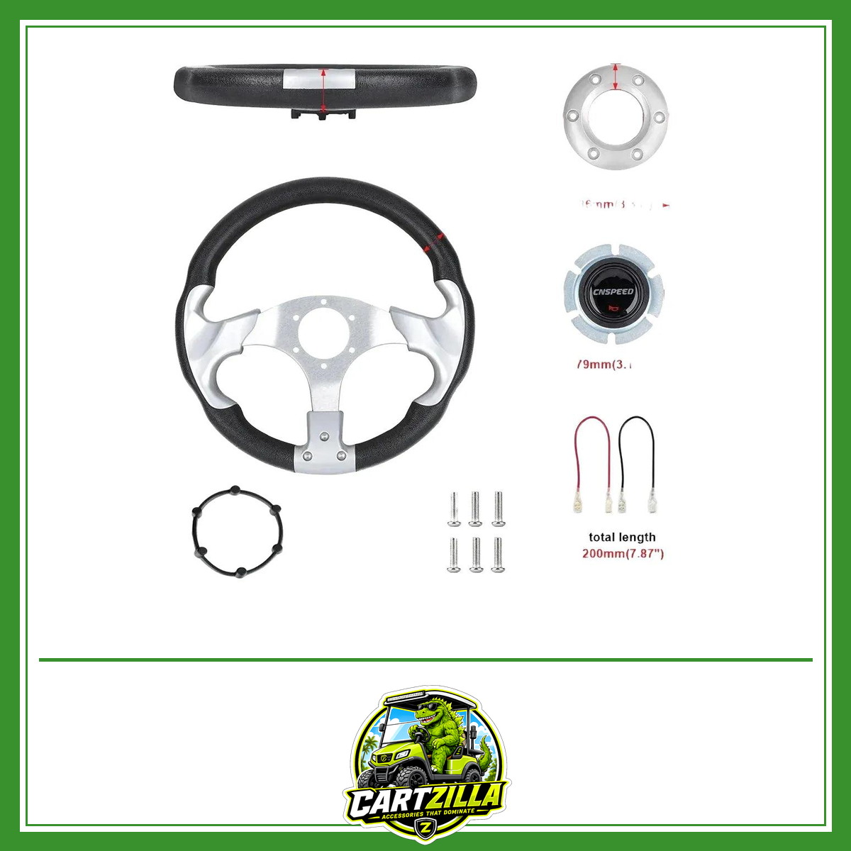 13 Inch 320mm Racing Style Steering Wheel for Yamaha Golf Cart & EZGO – Aluminum Alloy-Golf Cart Steering Wheel-Cartzilla LLC