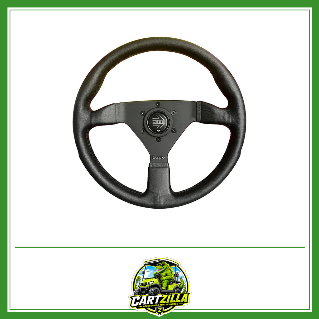 13 Inch 320mm Real Leather Racing Steering Wheel for Golf Cart – JDM Sport Drift-Golf Cart Steering Wheel-Cartzilla LLC