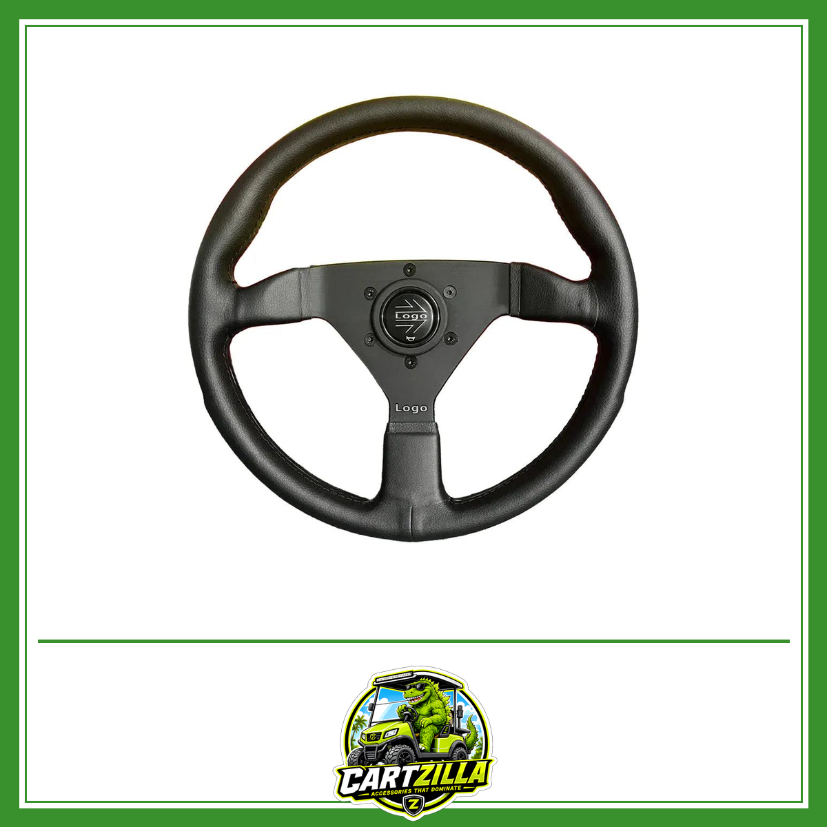 13 Inch 320mm Real Leather Racing Steering Wheel for Golf Cart – JDM Sport Drift-Golf Cart Steering Wheel-Cartzilla LLC