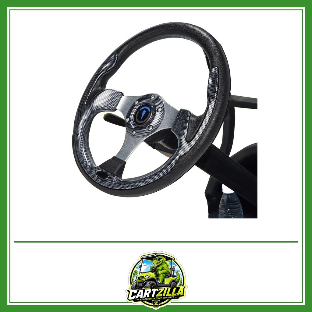 13 Inch 320mm Universal Golf Cart Steering Wheel – PU Leather, 5/6 Hole-Golf Cart Steering Wheel-Cartzilla LLC