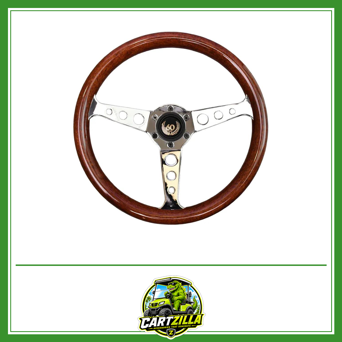 14 Inch 345mm Retro Wood Grain Sport Steering Wheel – Drift Racing with Anti-Slip Bracket-Golf Cart Steering Wheel-Cartzilla LLC
