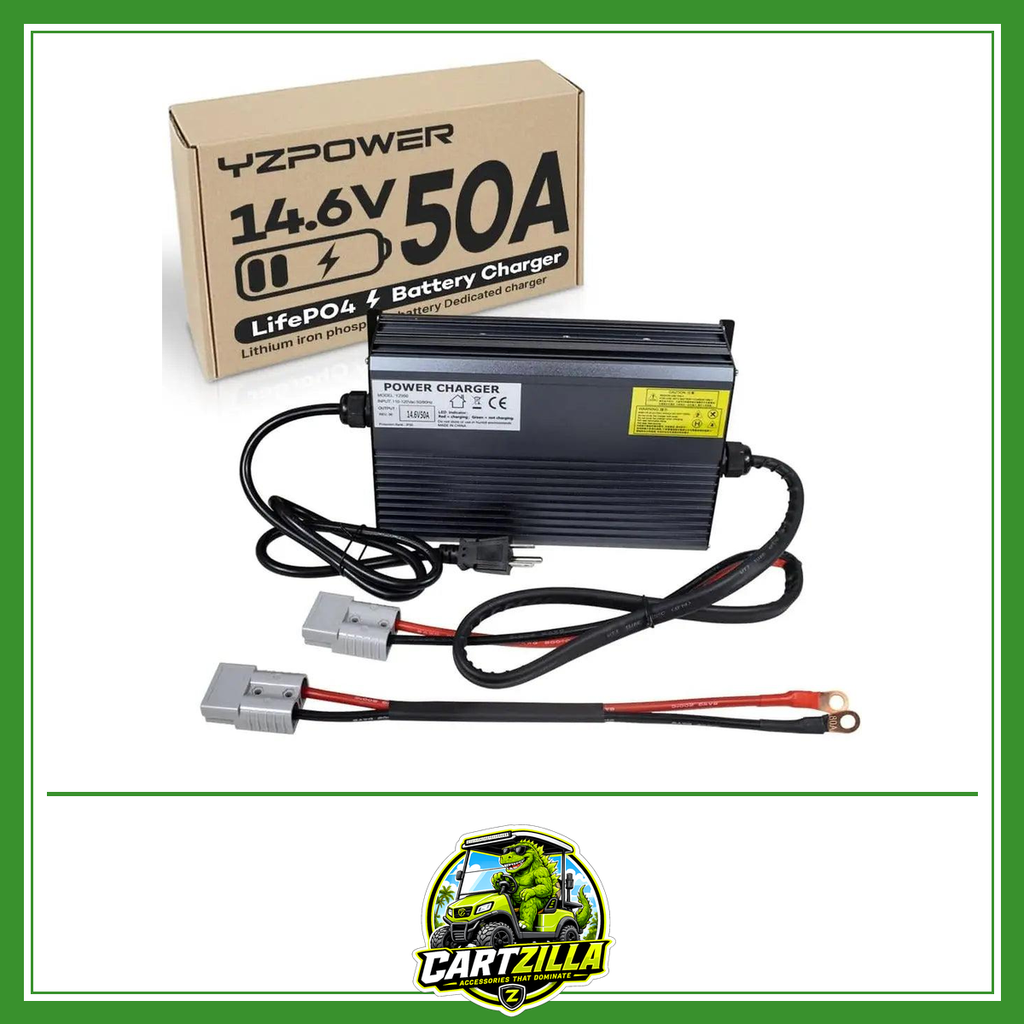 14.6V 50A LifePO4 Battery Charger for Marine Boat RV Lawn Motor Motorcycle Golf Cart，12v Deep Cycle Rechargeable Batteries Charg-Cartzilla LLC