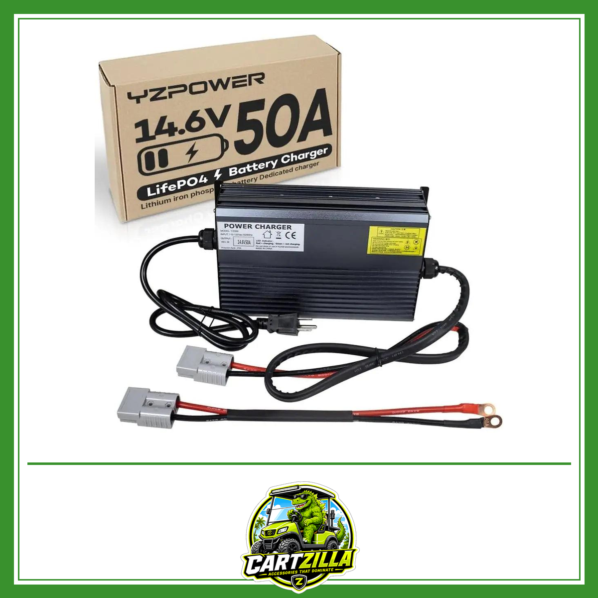 14.6V 50A LifePO4 Battery Charger for Marine Boat RV Lawn Motor Motorcycle Golf Cart，12v Deep Cycle Rechargeable Batteries Charg-Cartzilla LLC