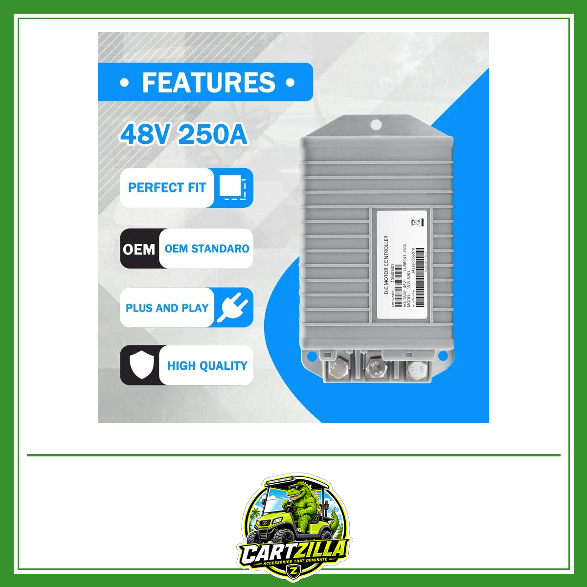 1515-5201 48V 250A MCOR Golf Cart Controller 103403401 for Curtis Club Car Precedent (2009-2014)-Cartzilla LLC