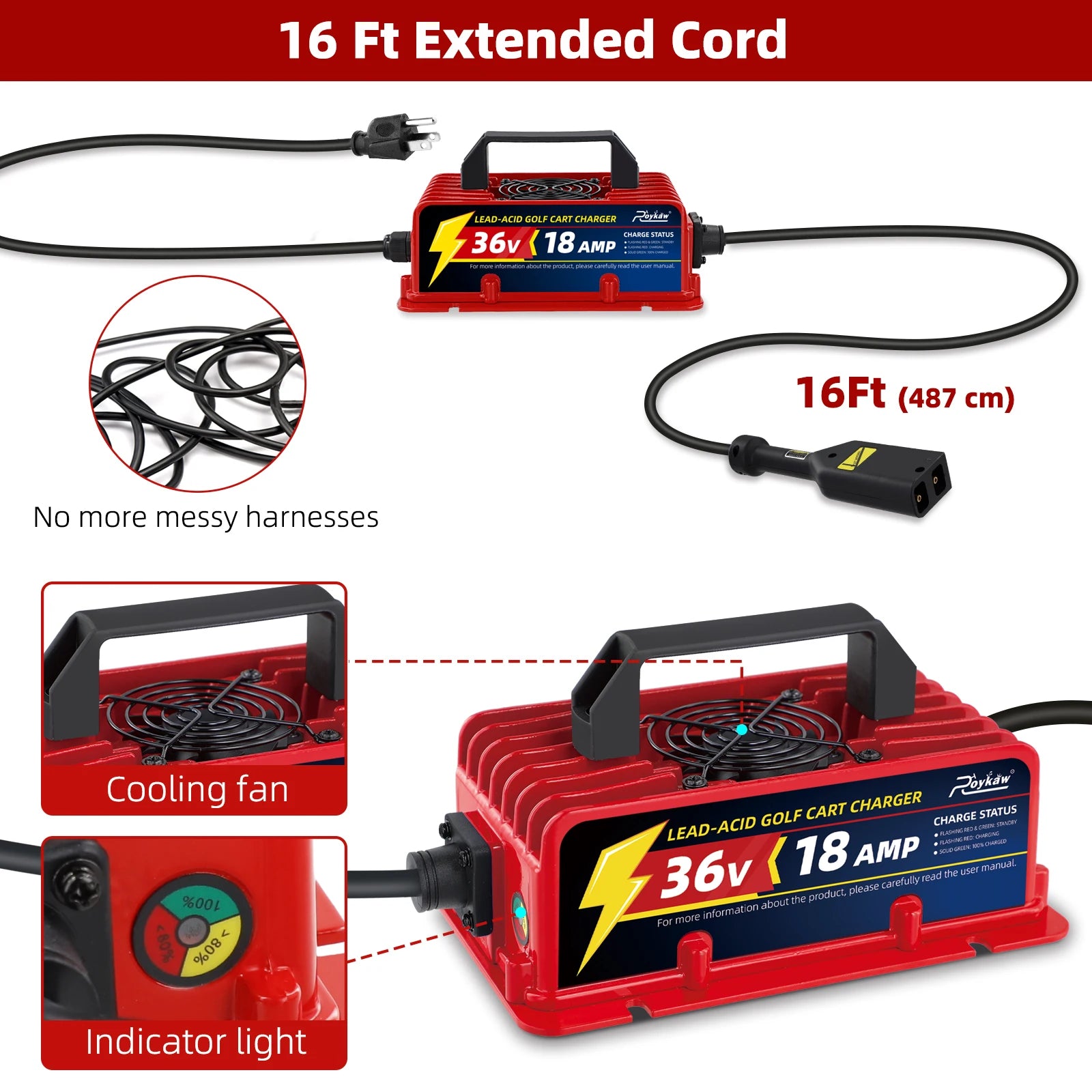 18 Amp 36 Volt Battery Charger Fit | EZGO-Cartzilla Golf Cart Parts &amp; Accessories