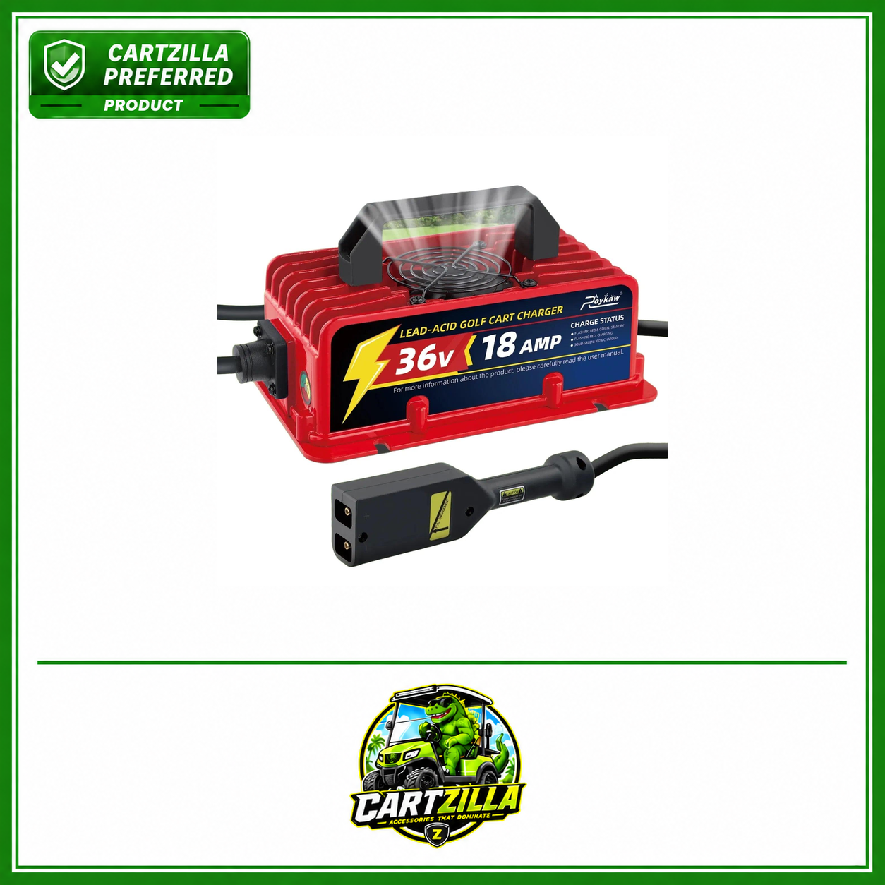 18 Amp 36 Volt Battery Charger Fit | EZGO-Cartzilla Golf Cart Parts &amp; Accessories
