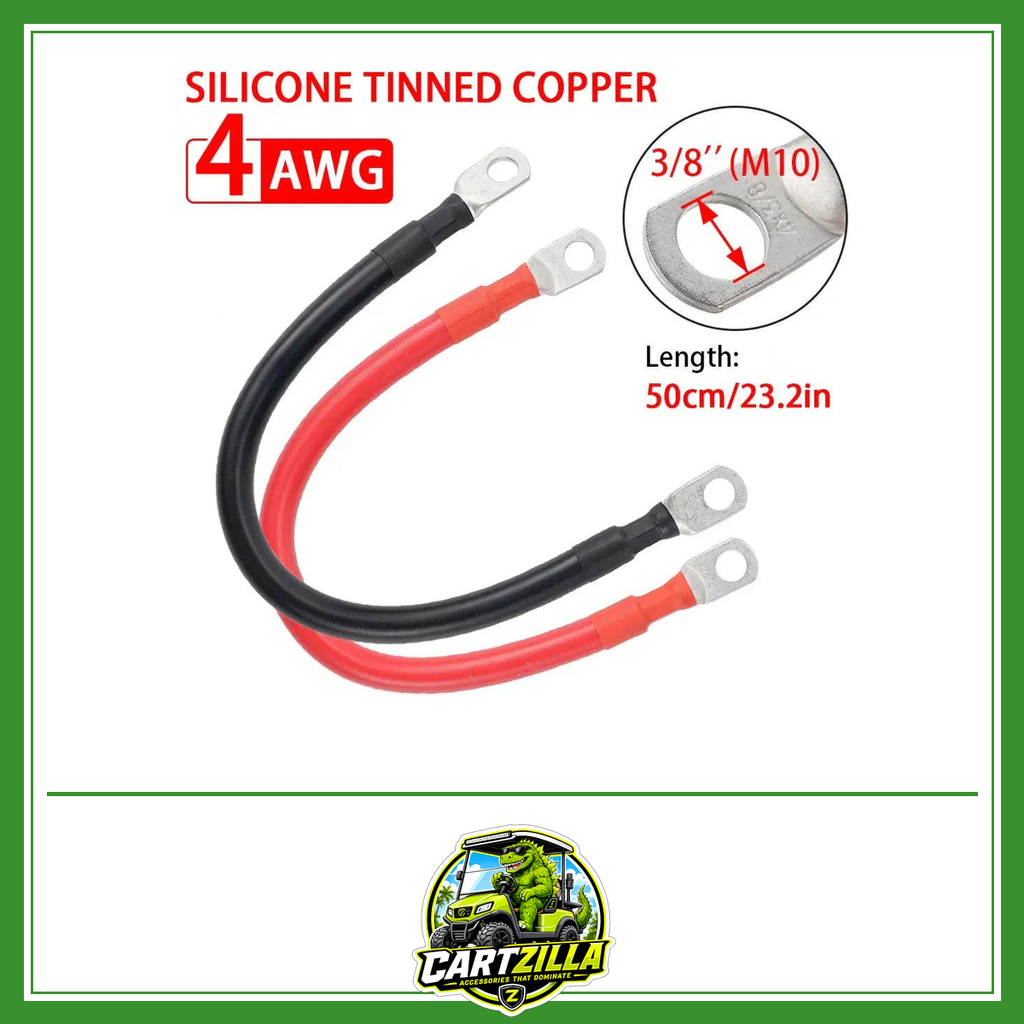 2/4AWG 30/50CM Battery Inverter Cable Set With Terminals Stranded Copper Cord Solar Power Connection Wire With Lugs-Cartzilla LLC