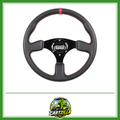 350mm Sport Racing Steering Wheel for Golf Cart – PU Leather, Universal 5/6 Hole-Golf Cart Steering Wheel-Cartzilla LLC