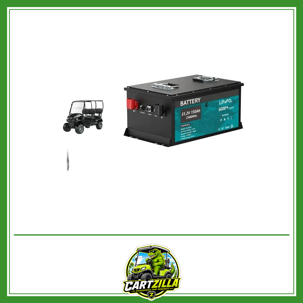 48V 150Ah LiFePO4 Battery 7.6KW Bluetooth Golf Car Battery 16S 200A BMS 51.2V 105Ah 5KW 6000+Cycles LED Display Grade A Cells-Cartzilla LLC