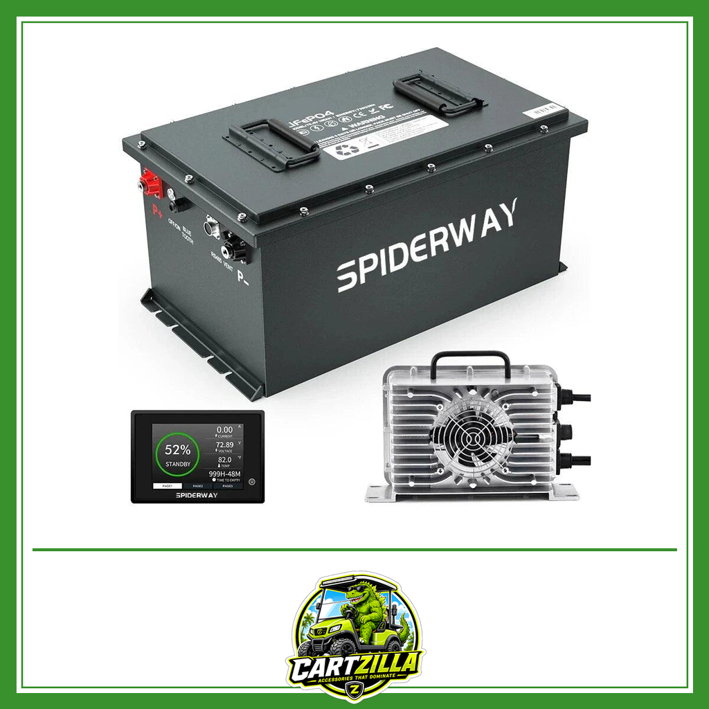48V 150Ah Lithium Golf Cart Battery Built-in 200A BMS 6000+ Cycles Max. 10.24kW, Support Touch Monitor & Mobile APP-Cartzilla LLC