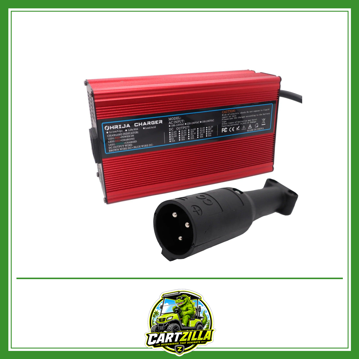 48V 15A Charger Suitable For EZGO CLUB CAR YAMAHA 48V Lead-Acid Battery AGM Golf Cart TXT RXV Plug Ptional Smart Aluminu Shell-Cartzilla LLC