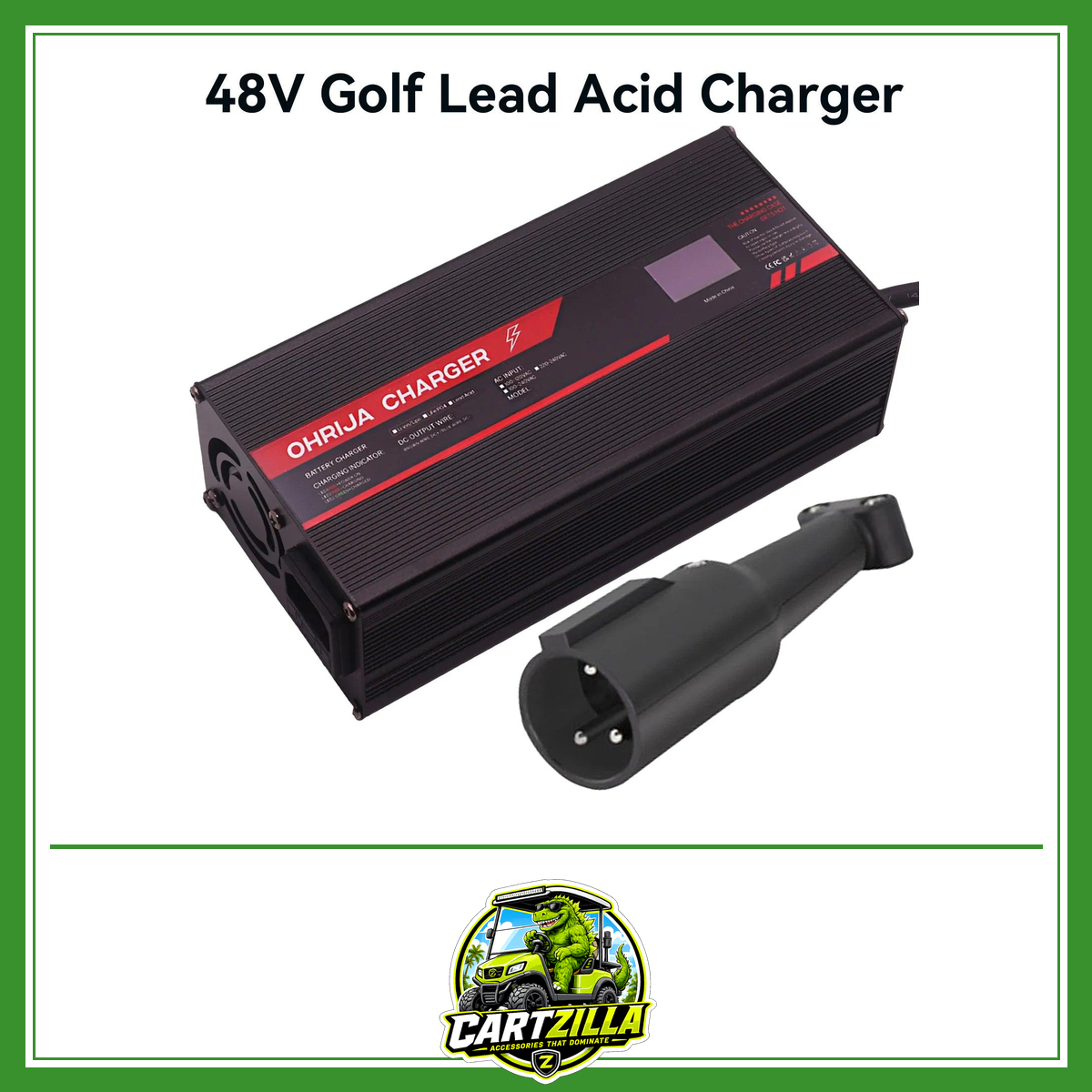 48V 15A Golf Cart Lead Acid Charger with Digital Display-Cartzilla LLC