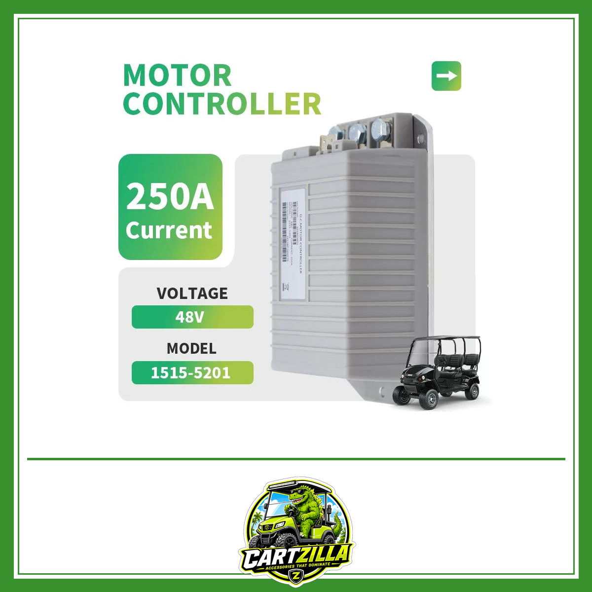 48V 250A 1515-5201 Controller 103403401 for Curtis Club Car Precedent (2009-2014) Golf Cart-Cartzilla LLC