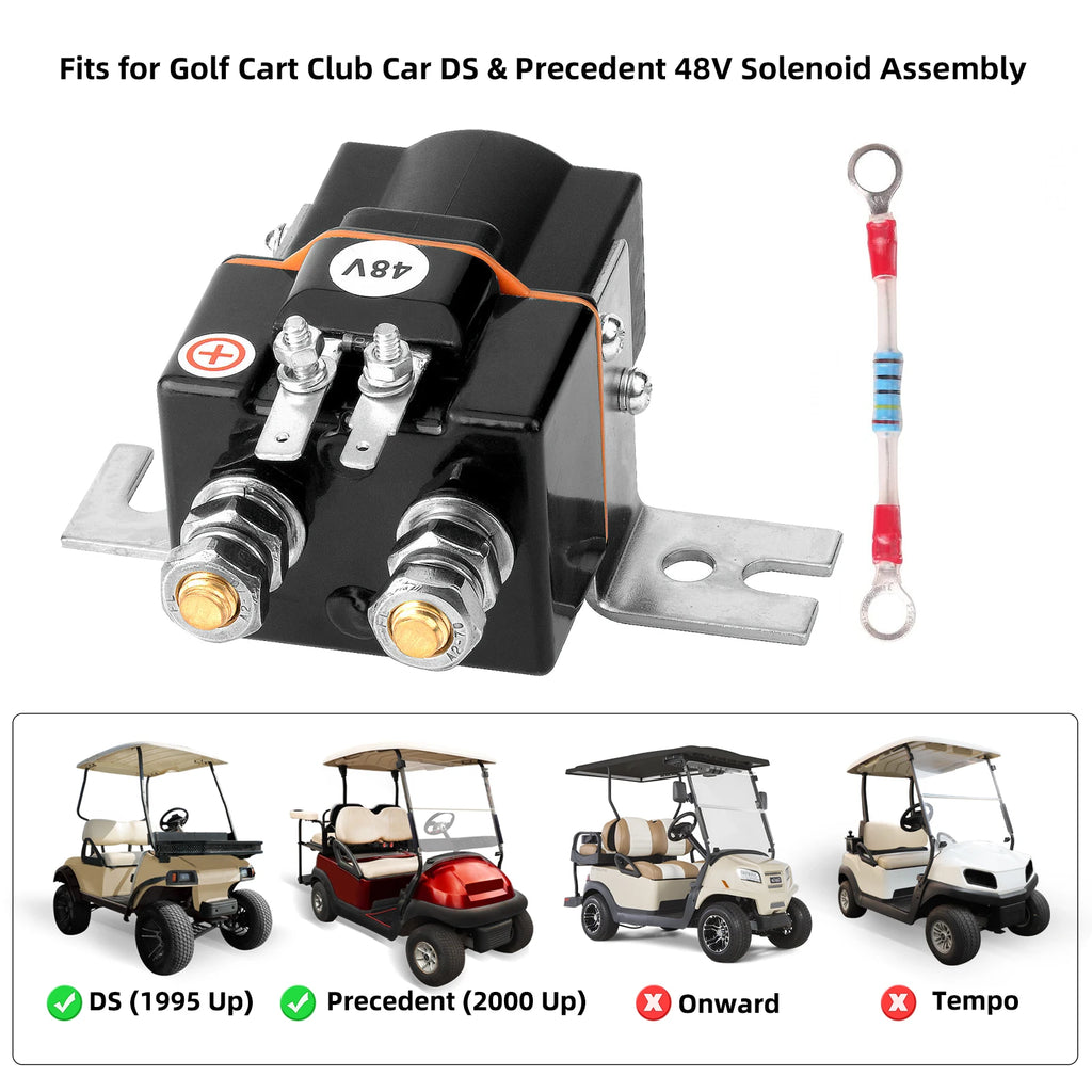 48V Solenoid with Resistor Assembly Fit | Club Car | 48V-Cartzilla Golf Cart Parts &amp; Accessories