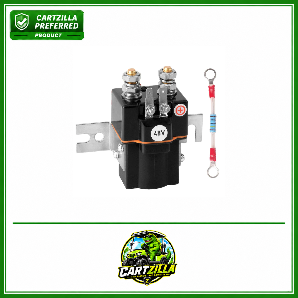 48V Solenoid with Resistor Assembly Fit | Club Car | 48V-Cartzilla Golf Cart Parts &amp; Accessories