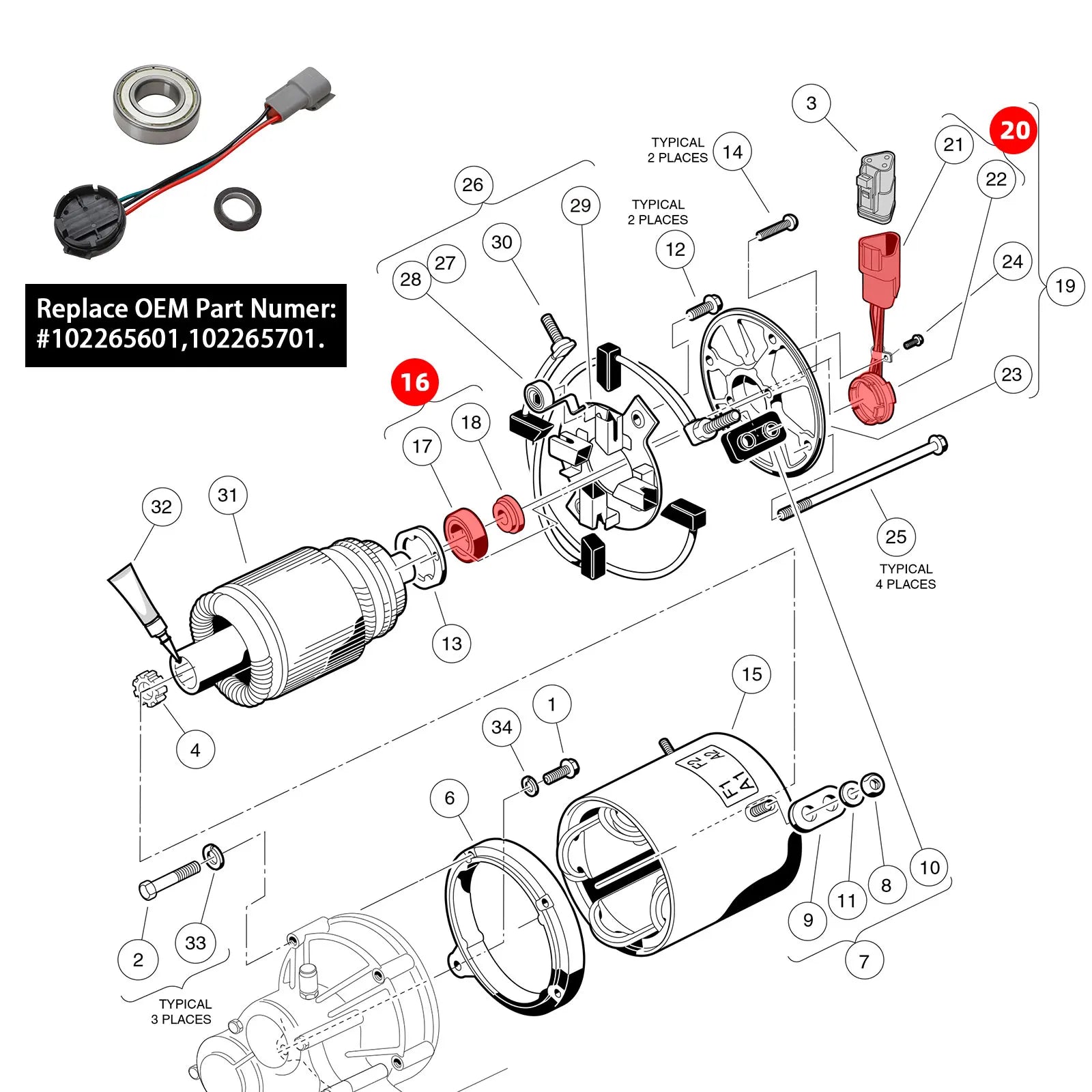 48V Speed Sensor w/GE Magnet Kit | Club Car | 48V-Cartzilla Golf Cart Parts &amp; Accessories