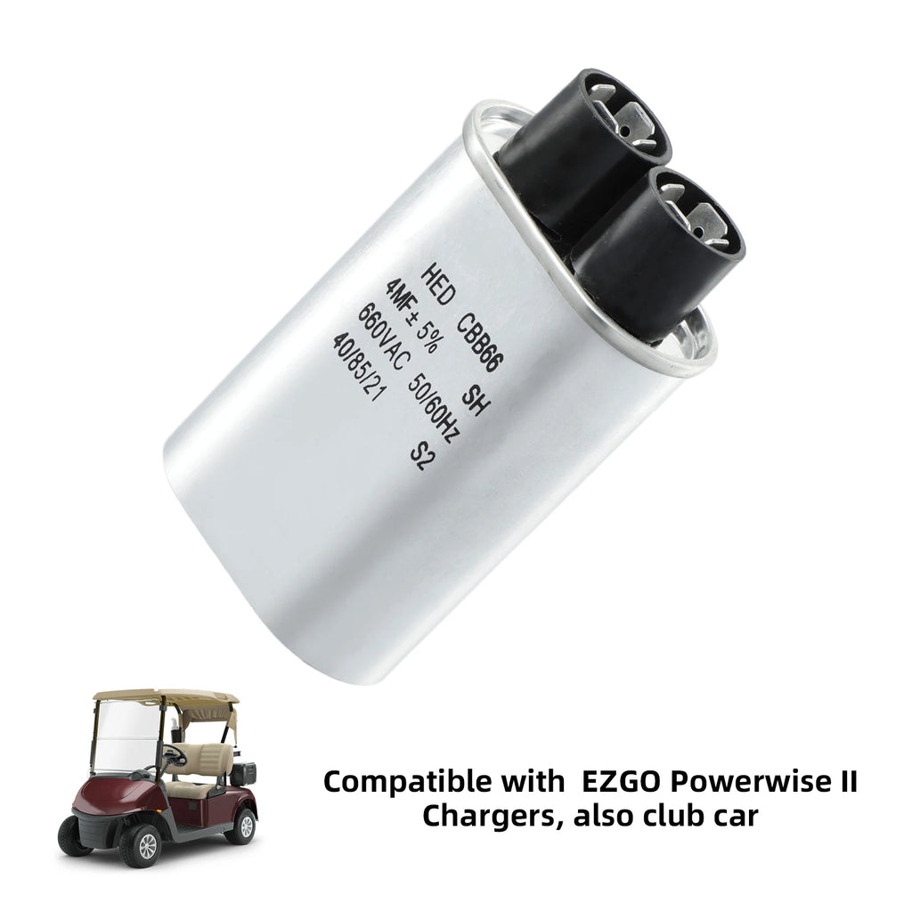 4μF Capacitor, 4 MFD/660 VAC Lester Capacitor Fit | EZGO-Cartzilla Golf Cart Parts &amp; Accessories
