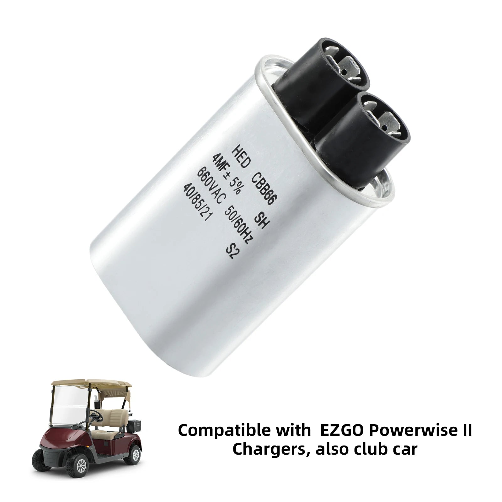 4μF Capacitor, 4 MFD/660 VAC Lester Capacitor Fit | EZGO-Cartzilla Golf Cart Parts &amp; Accessories