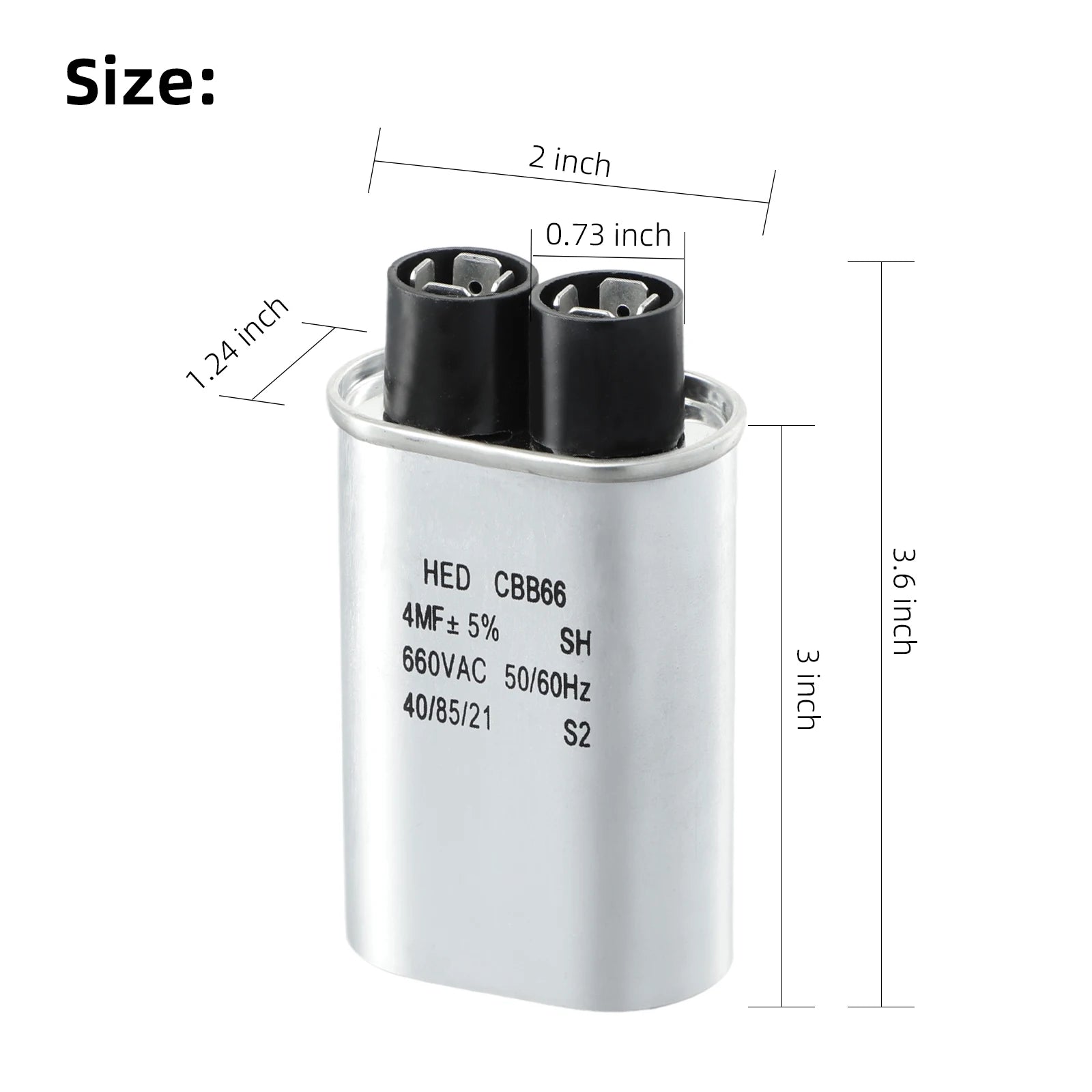 4μF Capacitor, 4 MFD/660 VAC Lester Capacitor Fit | EZGO-Cartzilla Golf Cart Parts &amp; Accessories