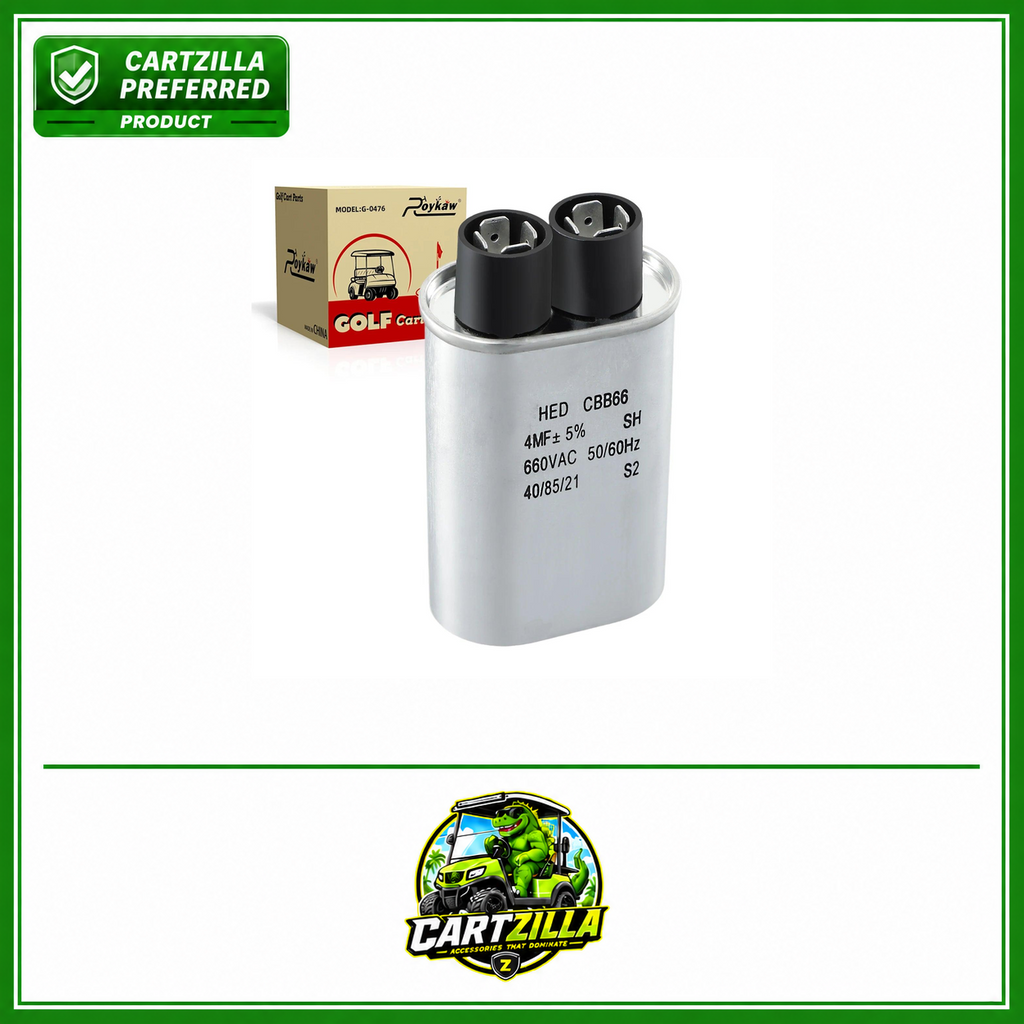 4μF Capacitor, 4 MFD/660 VAC Lester Capacitor Fit | EZGO-Cartzilla Golf Cart Parts &amp; Accessories