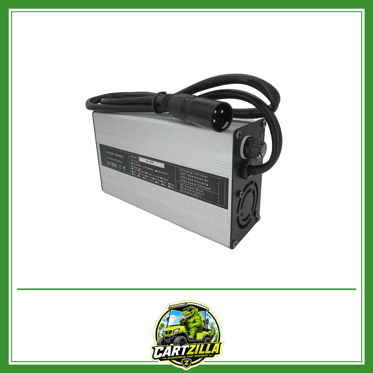 58.8V 10A Li-ion 14S Battery Fast Charger 52V 51.8V Lithium RV Golf Cart Smart Charger-Cartzilla LLC
