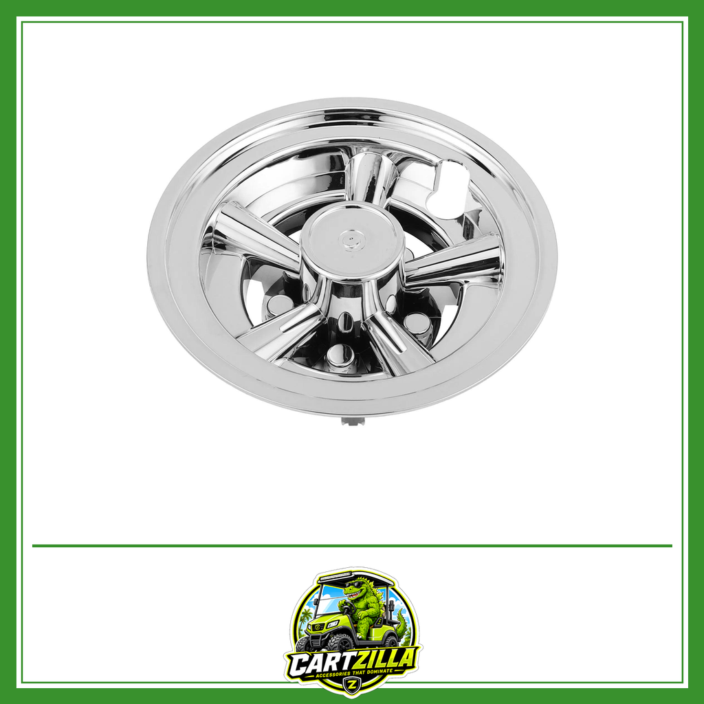 8" Silver Golf Cart Hub Caps – Universal Fit Decorative Rim Cover (Single)-Cartzilla LLC