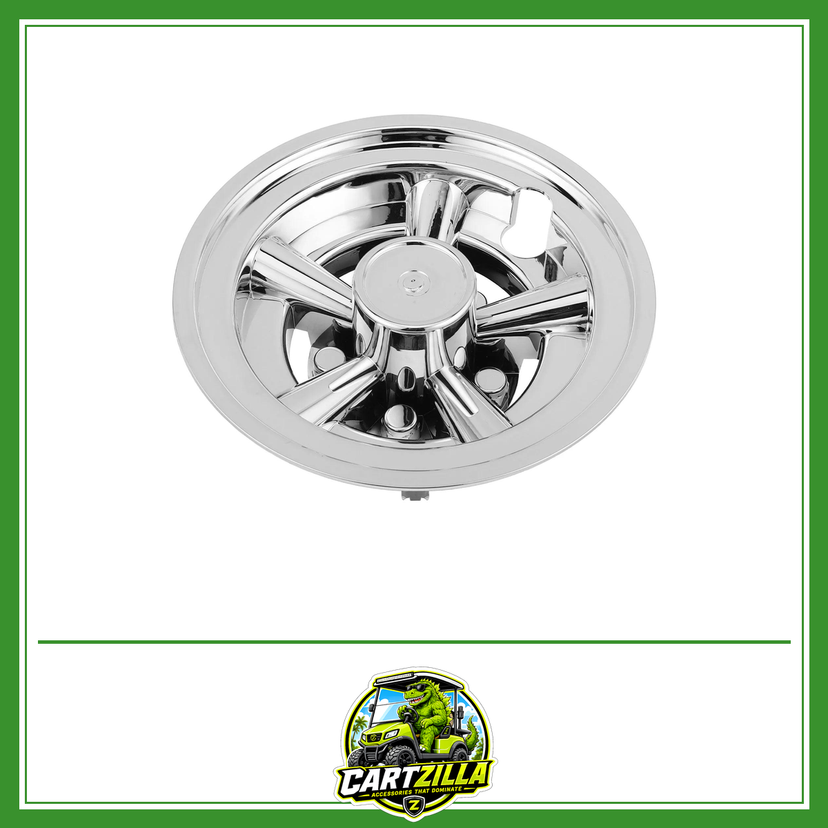 8" Silver Golf Cart Hub Caps – Universal Fit Decorative Rim Cover (Single)-Cartzilla LLC