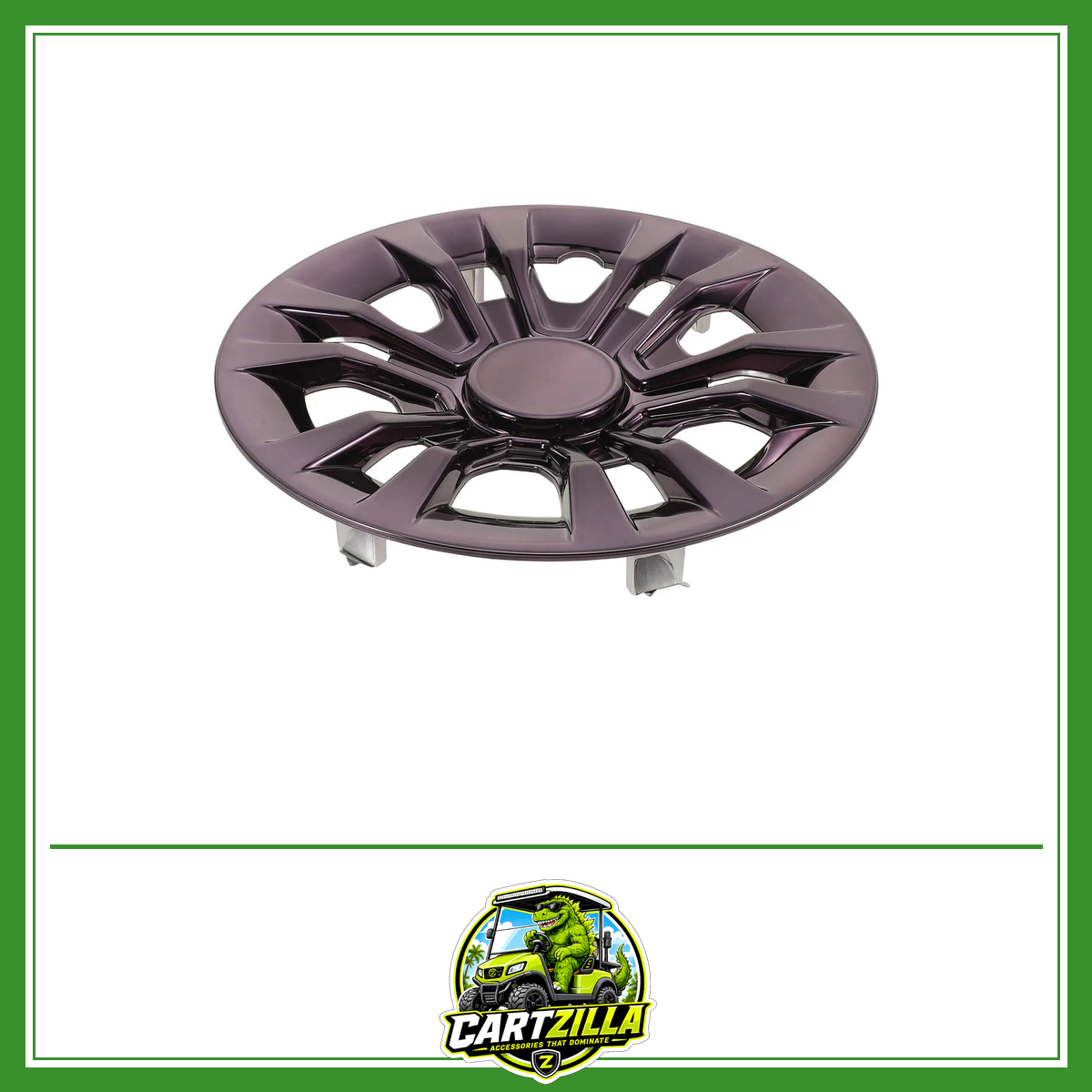 8" Sleek Black Golf Cart Wheel Center Hub Caps – Weather Resistant Rim Cover (Single)-Cartzilla LLC