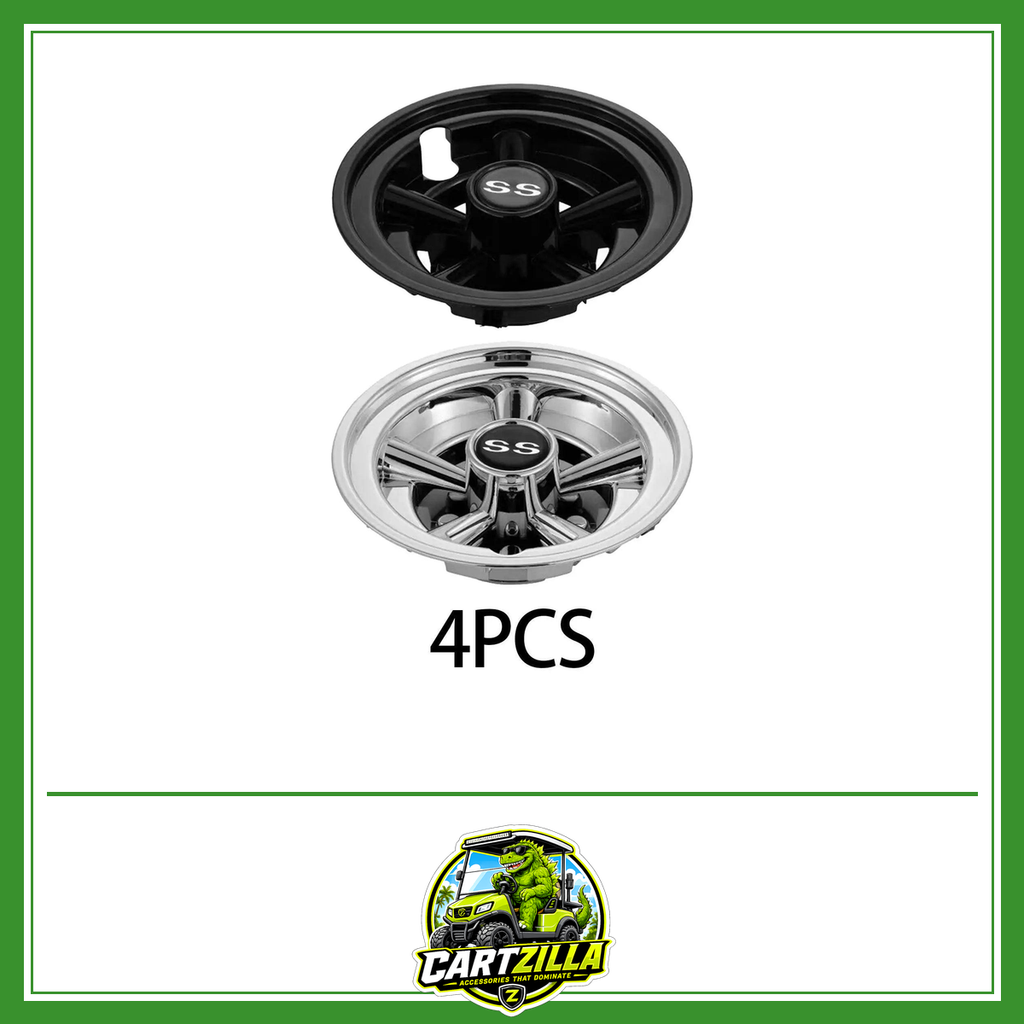 8" Universal Golf Cart Hub Caps – Lightweight Easy-Remove Wheel Covers (Set of 4)-Cartzilla LLC