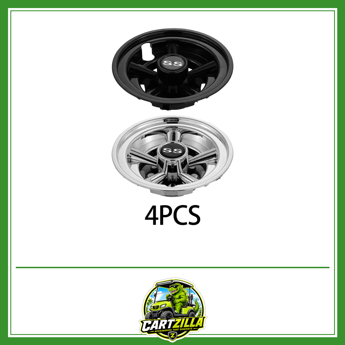 8" Universal Golf Cart Hub Caps – Lightweight Easy-Remove Wheel Covers (Set of 4)-Cartzilla LLC
