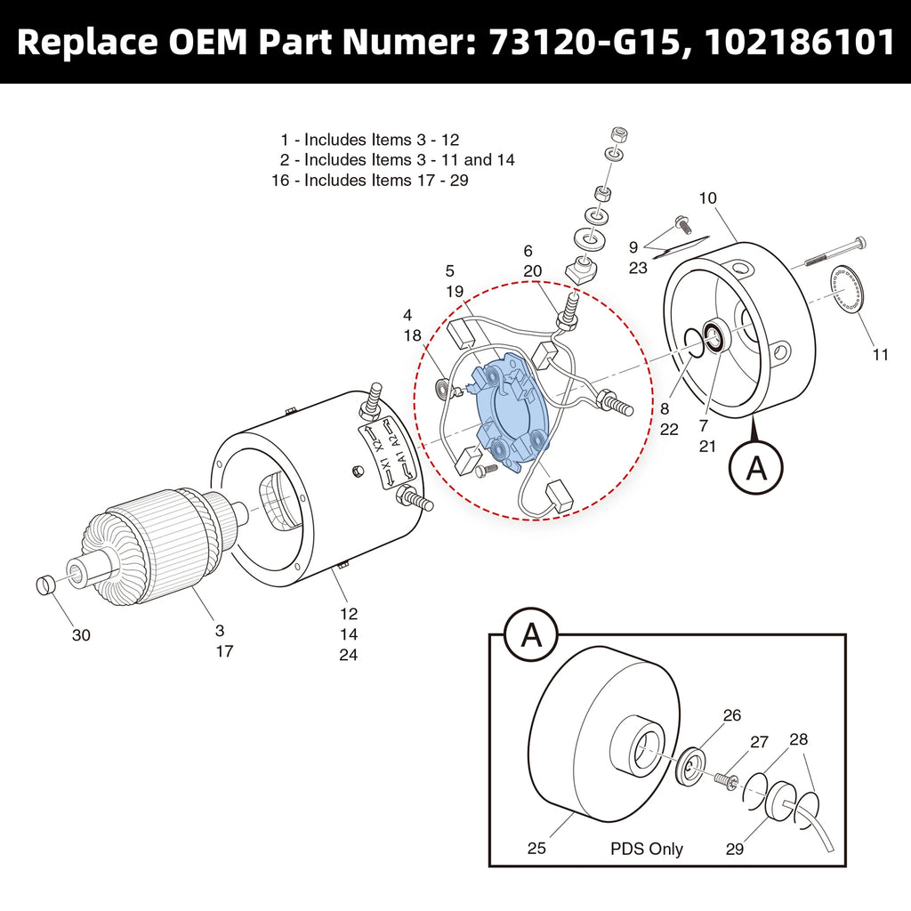 ADC Motor Brush Holder Plate | EZGO 1997-2009-Cartzilla Golf Cart Parts &amp; Accessories