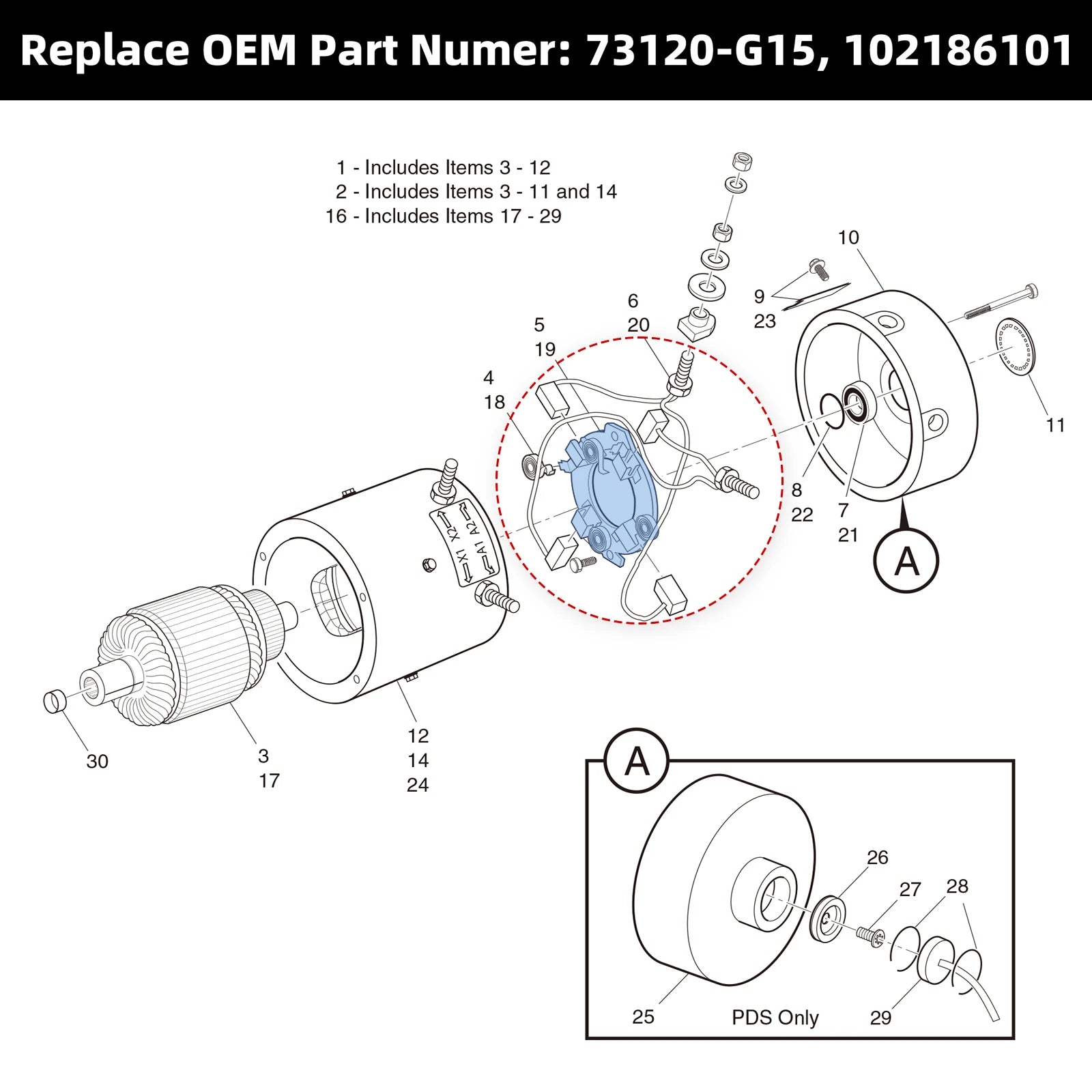 ADC Motor Brush Holder Plate | EZGO 1997-2009-Cartzilla Golf Cart Parts &amp; Accessories