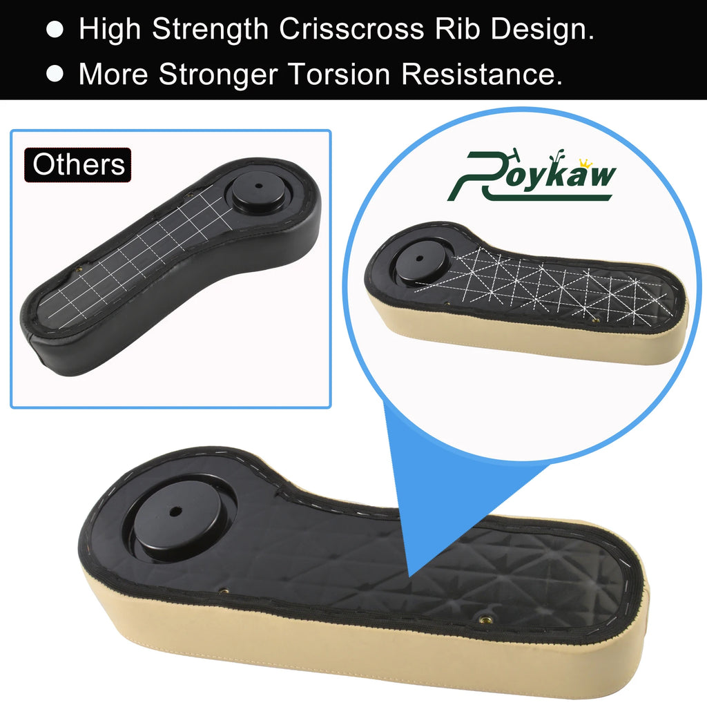 Armrest with Cup Holder Compatible with EZGO Club Car Yamaha - Upgrade Support Frame/No Drilling Required-Beige | EZGO-Cartzilla Golf Cart Parts &amp; Accessories