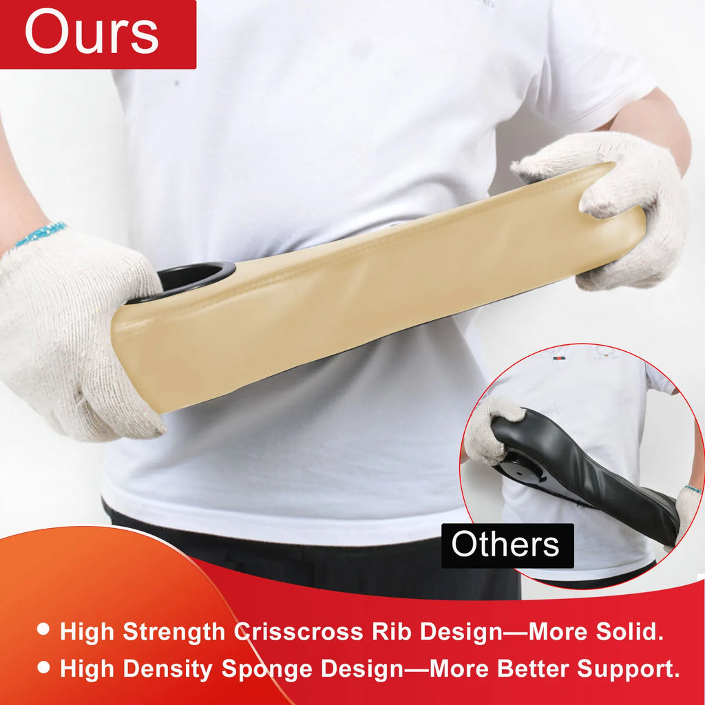 Armrest with Cup Holder Compatible with EZGO Club Car Yamaha - Upgrade Support Frame/No Drilling Required-Beige | EZGO-Cartzilla Golf Cart Parts &amp; Accessories