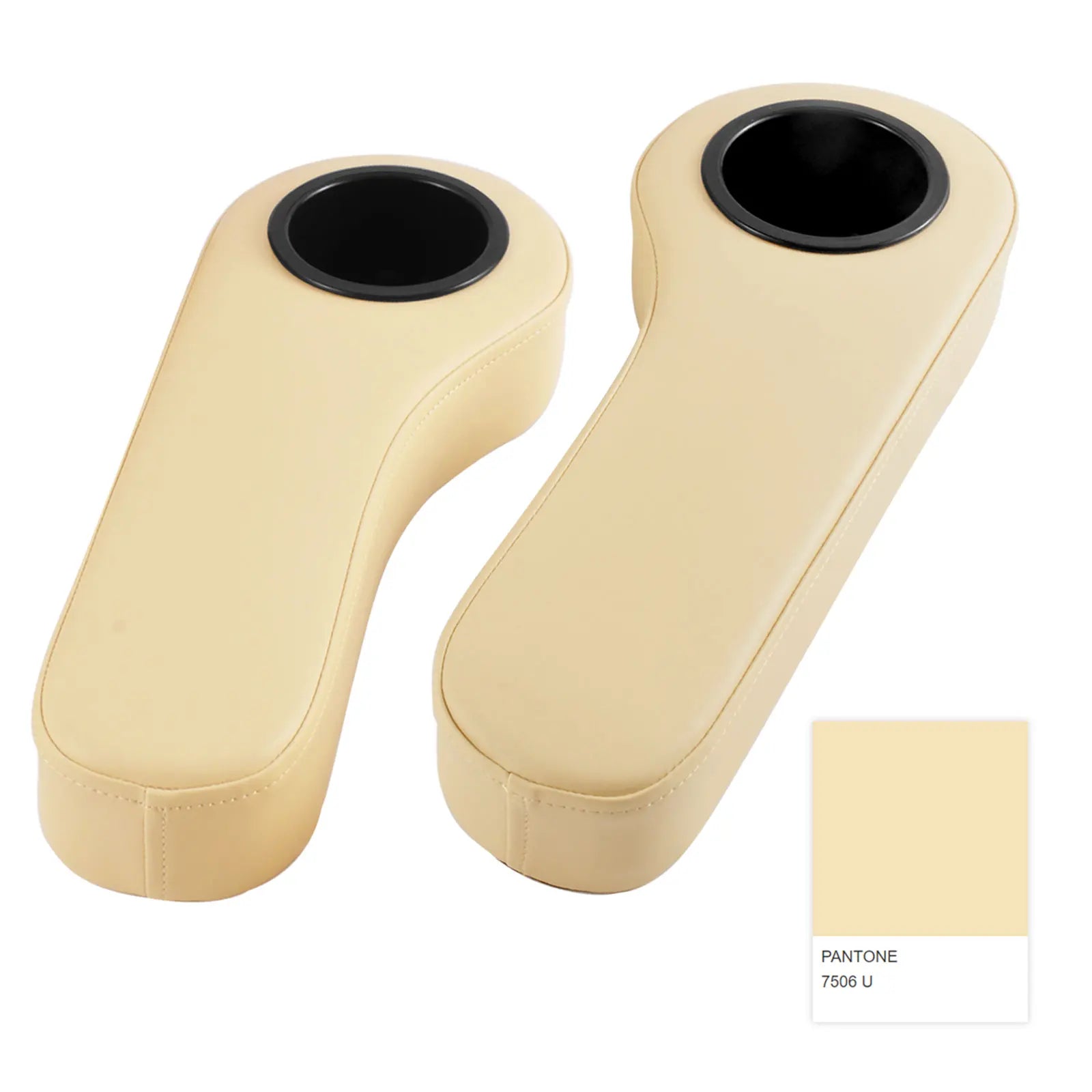 Armrest with Cup Holder Compatible with EZGO Club Car Yamaha - Upgrade Support Frame/No Drilling Required-Beige | EZGO-Cartzilla Golf Cart Parts &amp; Accessories