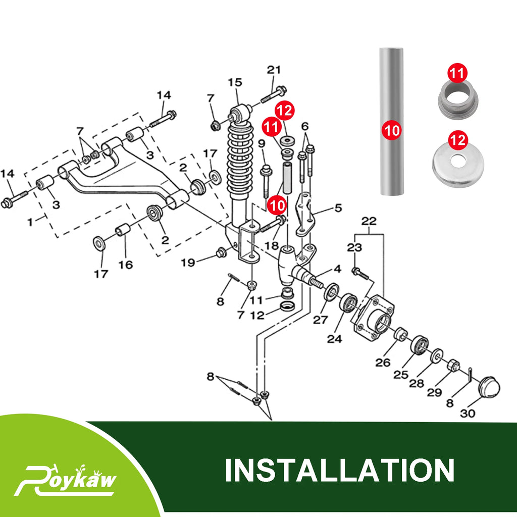 Bushing Kingpin Kit Fit | Yamaha G22-G29-Cartzilla Golf Cart Parts &amp; Accessories