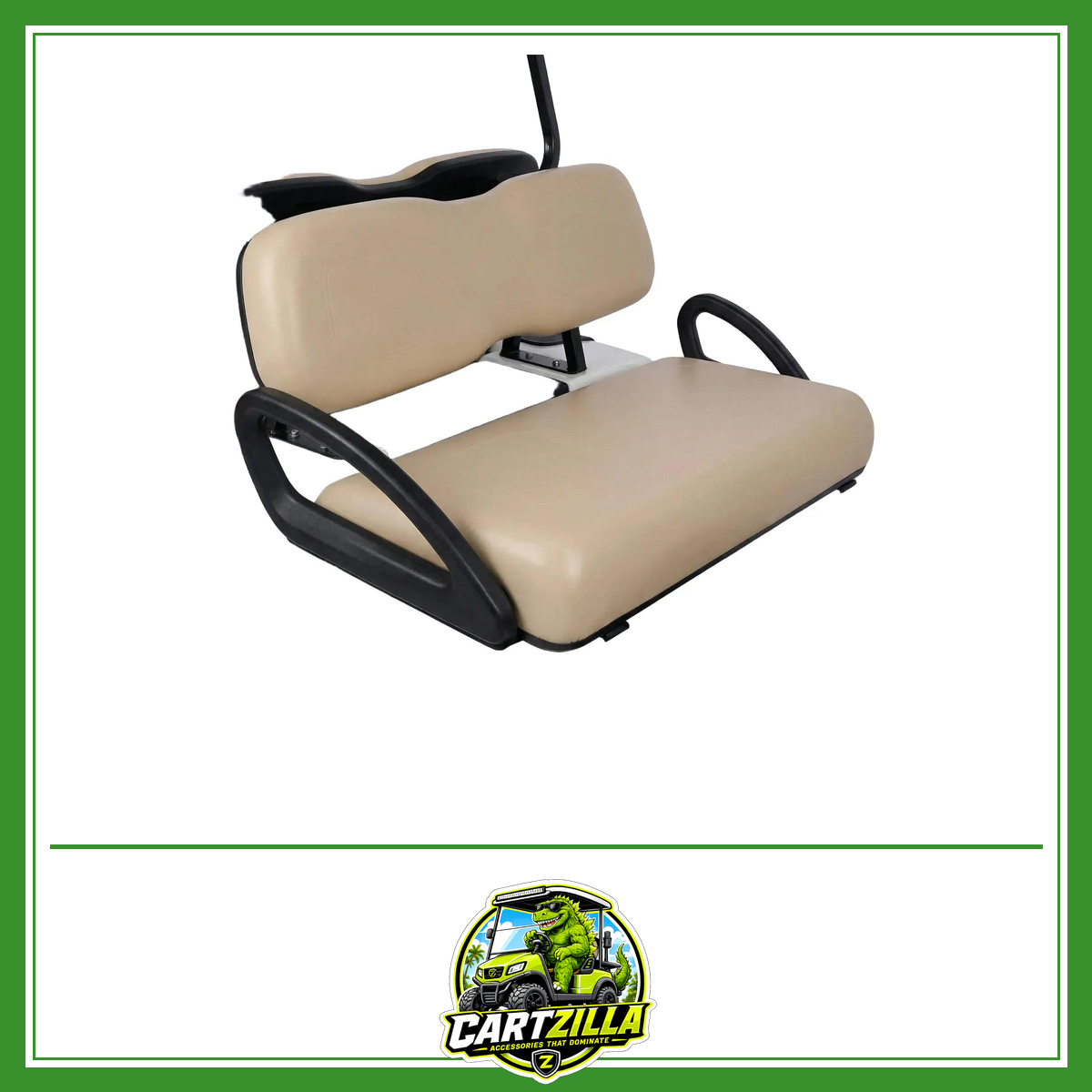 Club Car DS Front Seat Cushion Set – Beige PU Leather Replacement Kit (2000.5 & Up)-Cartzilla LLC