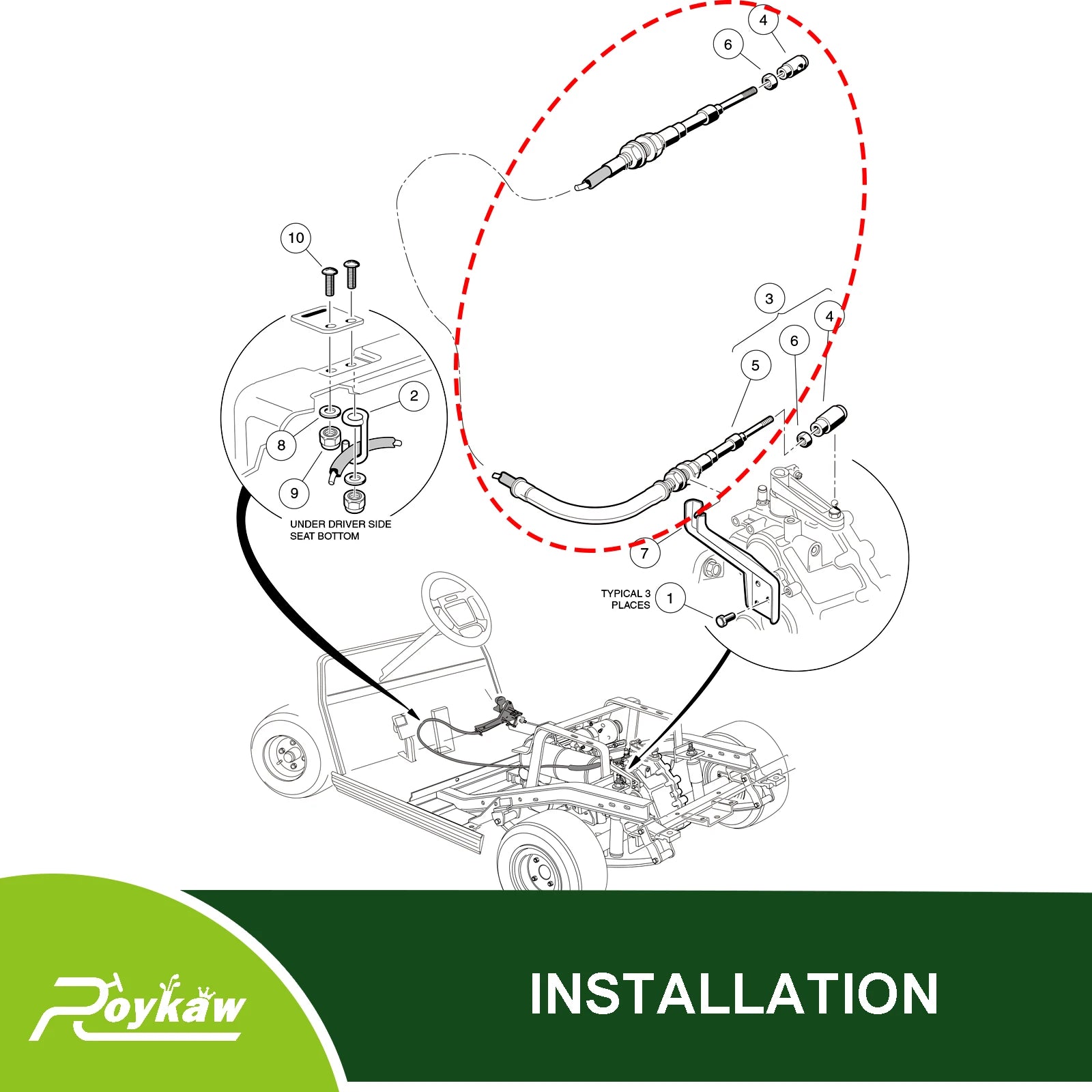 DS Forward and Reverse Transmission Shift Cable | Club Car-Cartzilla Golf Cart Parts &amp; Accessories