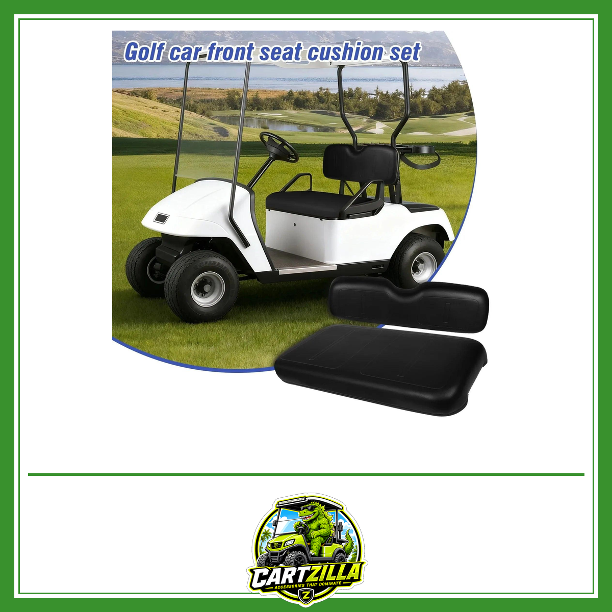EZGO Medalist TXT Front Seat Bottom & Backrest Assembly – PU Leather Replacement Kit (1994–2013)-Cartzilla LLC