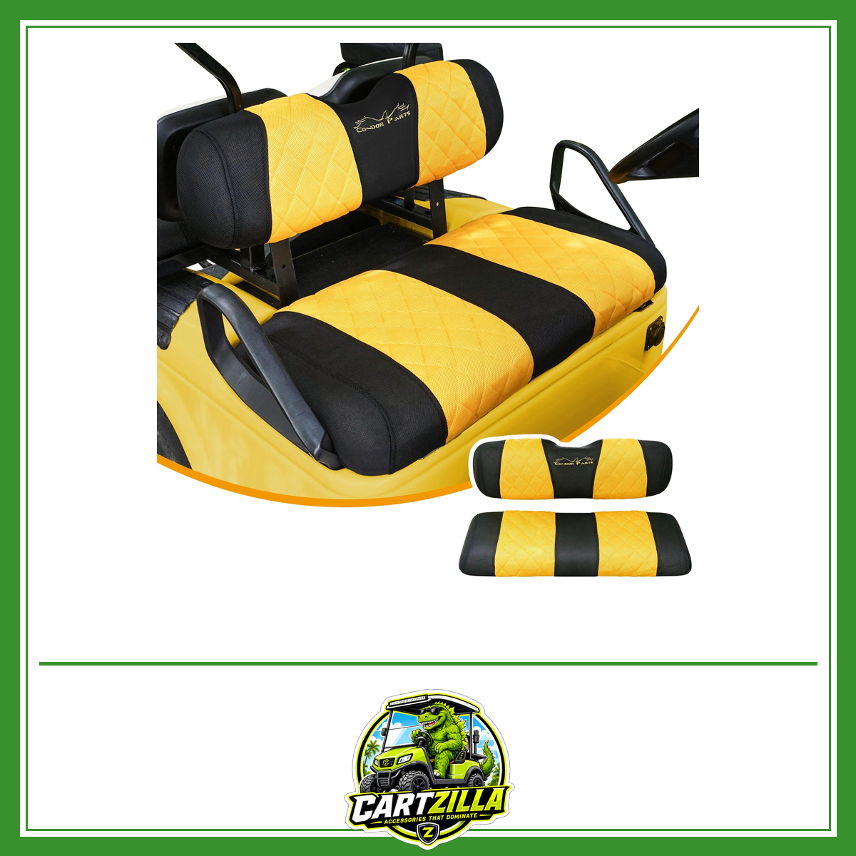 EZGO TXT & RXV Golf Cart Seat Covers – Diamond Design Breathable Mesh, Easy Install-Cartzilla LLC