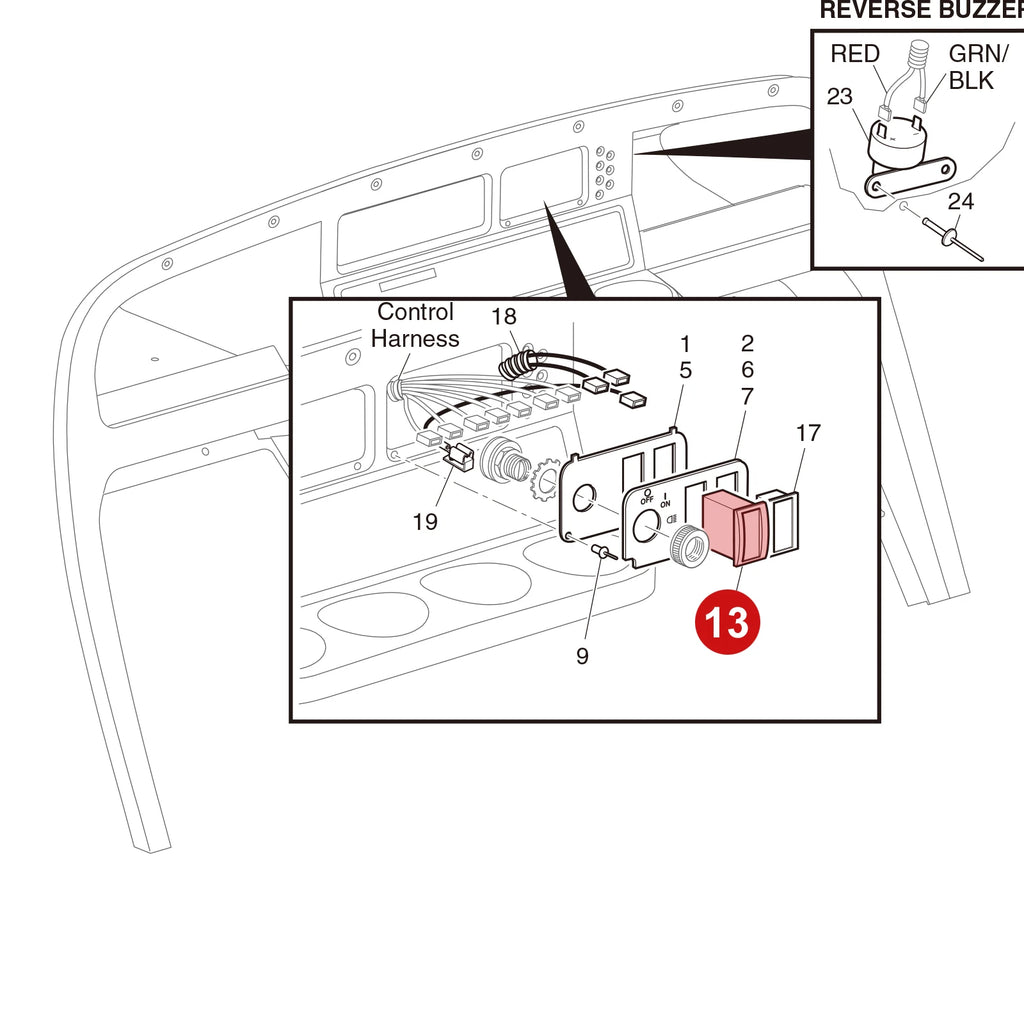 Forward Reverse Rocker Switch | EZGO | 48V-Cartzilla Golf Cart Parts &amp; Accessories