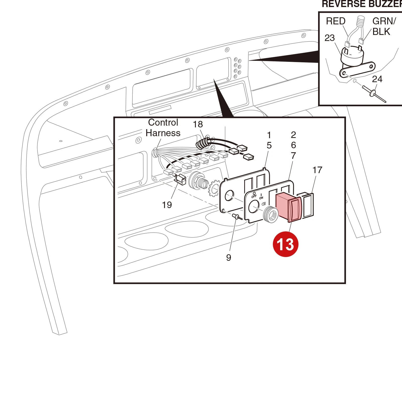 Forward Reverse Rocker Switch | EZGO | 48V-Cartzilla Golf Cart Parts &amp; Accessories