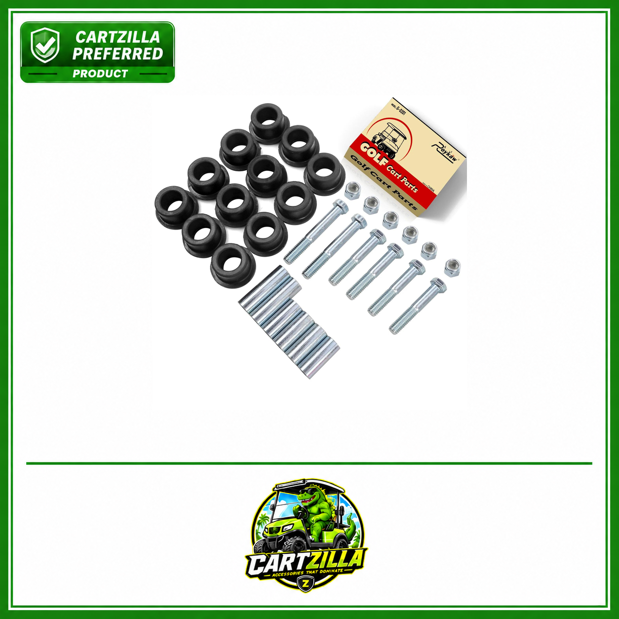 Front Leaf Spring & Upper A arm Bushing Sleeve Kit with Bolts | Club Car-Cartzilla Golf Cart Parts &amp; Accessories