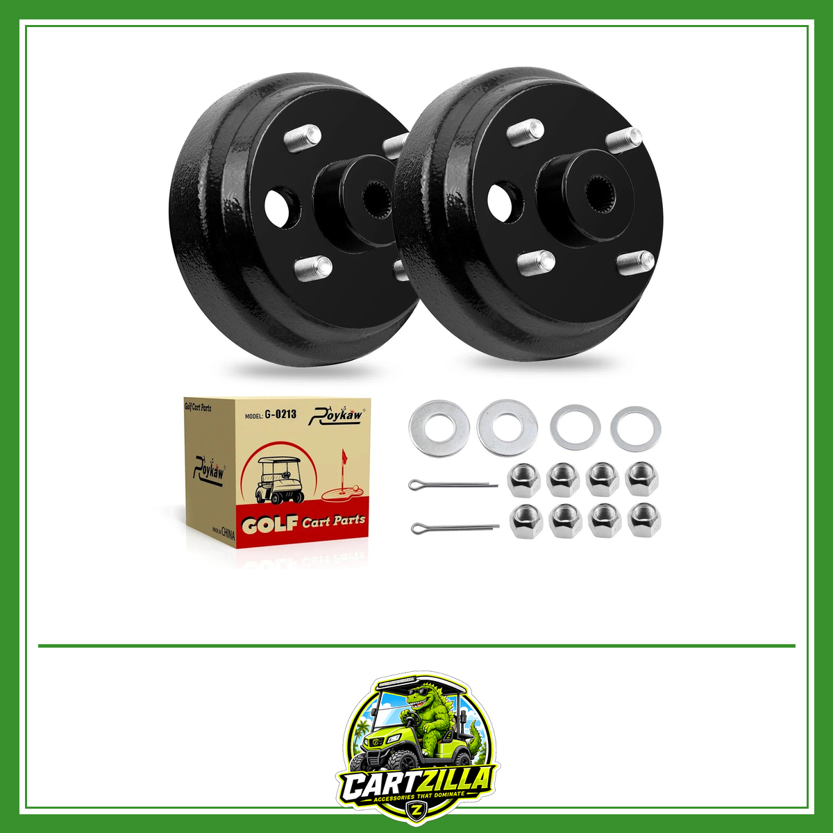 Golf Cart Brake Hub Drum w/30 Teeth Die Casting Fine Splined for EZGO 4 Cycle Gas, OEM# 21807G1, 41843-94-Brake Drum-Cartzilla LLC
