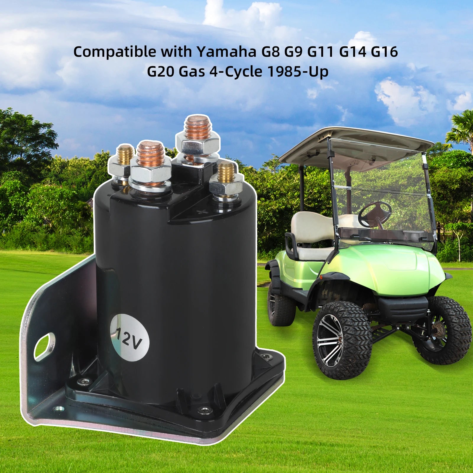 Golf Cart Solenoid Relay | Yamaha G2/G8/G9/G11/G14/G16/G20 1985-Up | 12V 200A-Cartzilla Golf Cart Parts &amp; Accessories