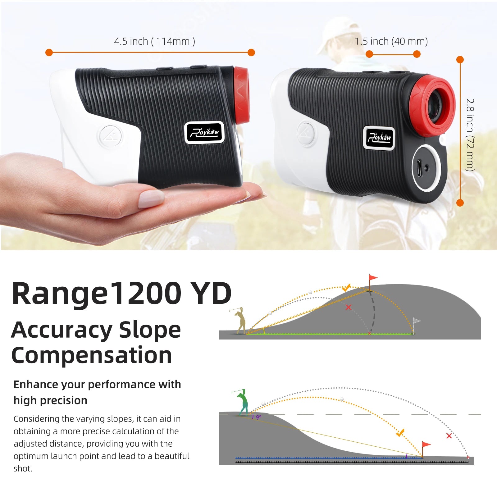 Golf Rangefinder with Slope | 1200 Yards | 7X-Cartzilla Golf Cart Parts &amp; Accessories