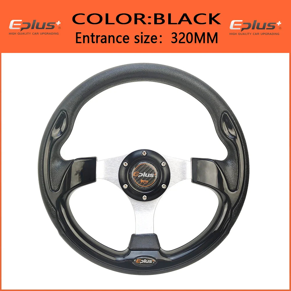13 Inch 320MM Sport Racing Steering Wheel for Golf Cart – Aluminum PU – 4 Colors