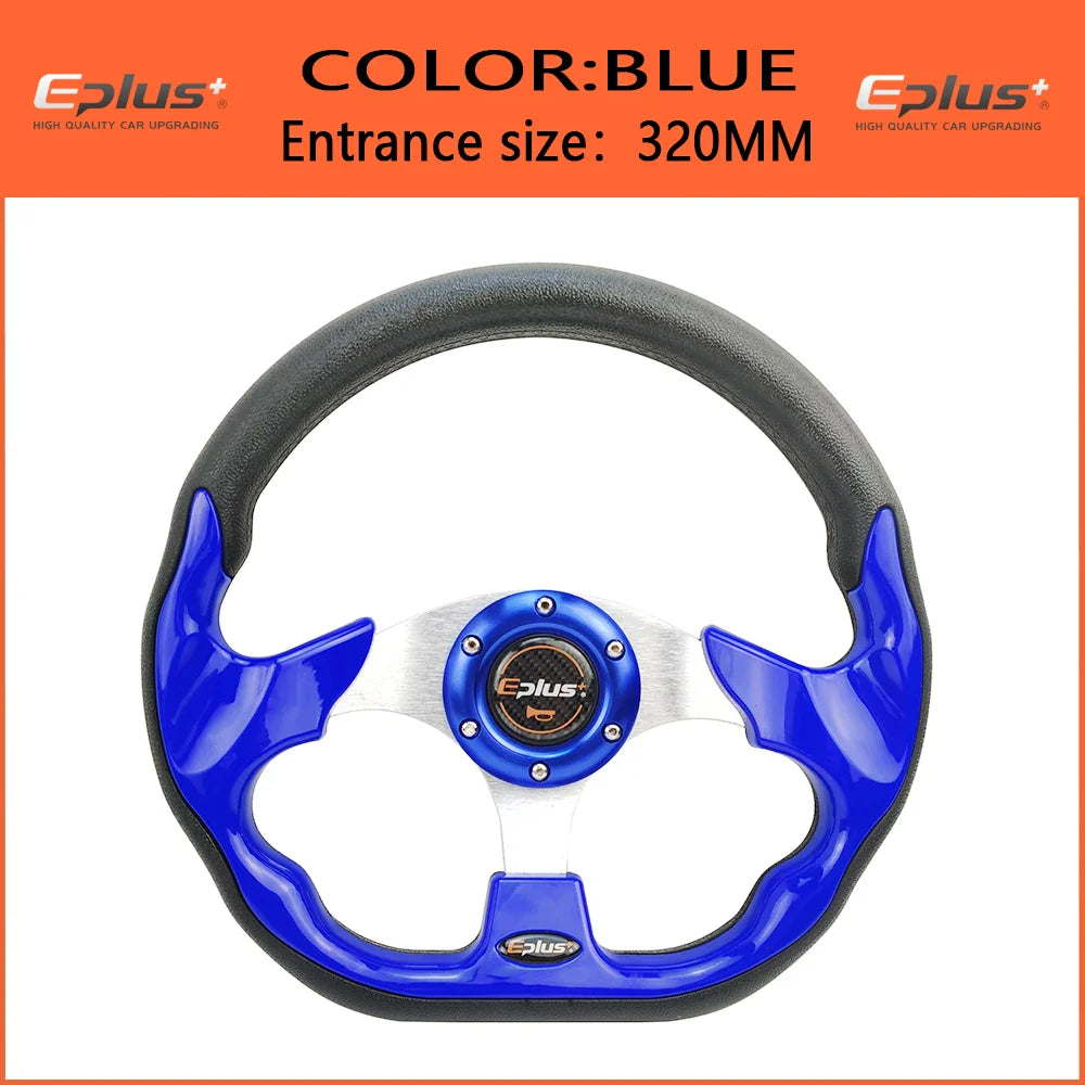 13 Inch 320MM Sport Racing Steering Wheel for Golf Cart – Aluminum PU – 4 Colors