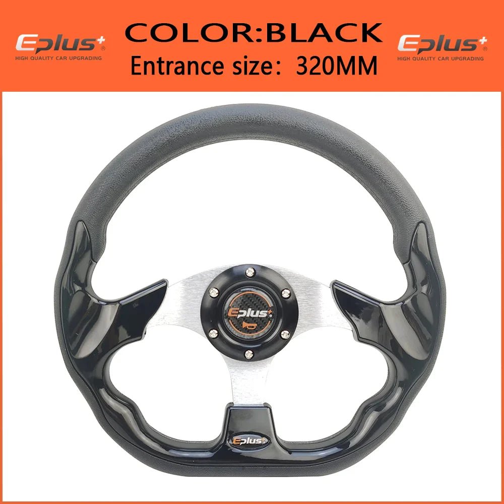 13 Inch 320MM Sport Racing Steering Wheel for Golf Cart – Aluminum PU – 4 Colors