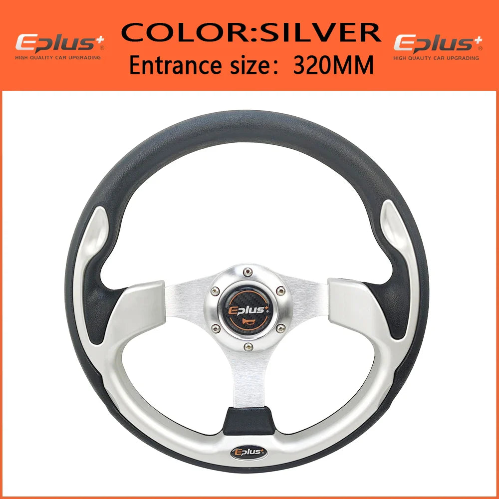 13 Inch 320MM Sport Racing Steering Wheel for Golf Cart – Aluminum PU – 4 Colors